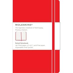 Moleskine Classic Red Notebook, Ruled Pocket