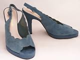 Women's Colin Stuart Suede Peep-Toe Slingbacks