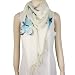 100% Cashmere Scarf Hand-Painted Water Color Blue Butterfly