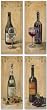 White and Red Wine With Grapes and Glass Set (Four Prints) by Shari White 4"x10" Art Print Poster