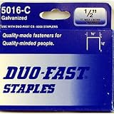 Duo Fast CP5016C 20 Gauge Galvanized Staple 1/2-Inch Crown x 1/2-Inch Length, 1000 Pack