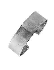 CleverEves 14Kt White Gold Hammered Cuff 19mm