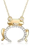 14k White or Yellow Gold Jewels of Nature Diamond Frog Pendant (1/10 cttw, G-H Color, I1 Clarity)