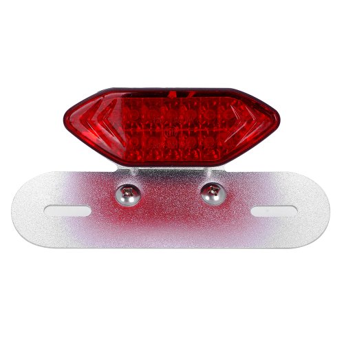 Astra Depot M08-030-5 12 Volt Cafe Racer LED Brake Light, Red Lens with Silver Tone Bracket Astra Depot M08-030-5 12 Volt Cafe Racer LED Brake Light, Red Lens with Silver Tone Bracket