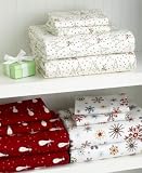 Martha Stewart Collection Novelty Printed Flannel Sheet Set, Full