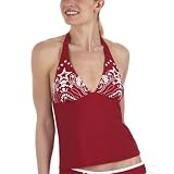 Xhilaration Printed Halterkini - Red/ White