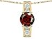 2.05 cts 925 Sterling Silver 14K Yellow Gold Plated Genuine Round Garnet Pendant