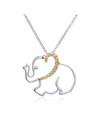 Elephant Penant with Yellow CZ-18"