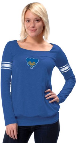 Chicago Cubs Cooperstown Women's Long Sleeve Armband Jersey Top - by Alyssa Milano