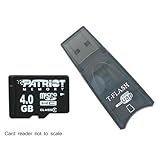 Patriot 4GB microSD Memory Card + Small USB Reader (Black) for use with HTC ....