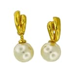 Gold Tone Pearl Earrings
