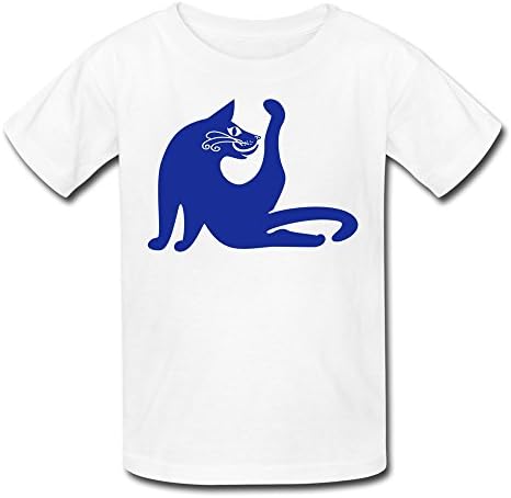 ZhiTian Youth Black Cat Licking Kids Boys And Girls T-Shirt - S White