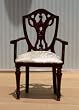 Dollhouse Miniature Round Back Handcarved Mahogany Arm Chair