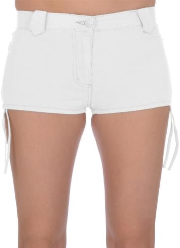Miss Posh Womens Cotton Buttoned Mini Hot Pants Shorts - White - 8