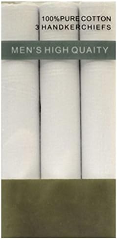 Set of 3 White Hankerchiefs in a Box