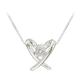 14K White Gold 0.04 ct. Diamond Heart Pendant with Chain