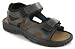 New Earth Coral Mens Adjustable Twin Velcro Walking Sandals - Brown/Black 513 - 8 UK