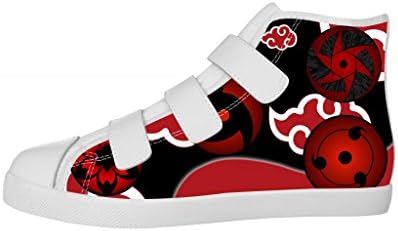 Girl's Fashion Sneakers Casual Cartoon NARUTO Hokage White Velcro Low Top Canvas Shoes