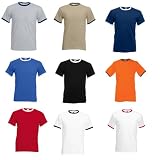 Ringer T-Shirt von Fruit of the Loom S M L XL XXL verschiedene Farben
