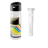 Tritan BPA Free Water Bottle - 24 oz Neon Tracks with Pop Lid and Chiller Ice Stick