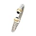 18K Yellow Gold and Sterling Silver with Onyx Cable Strand Cuff