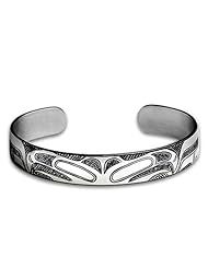Sterling Silver Double Eagle Northwest Coast Native American Bracelet. Made in USA.