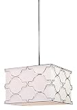 Artcraft Lighting SC634 Morocco 4-Lite Square Light Fixture, Chrome with White Linen Shade