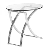 Talisa Side Table (Clear/Chrome) (20H x 20W x 20D)