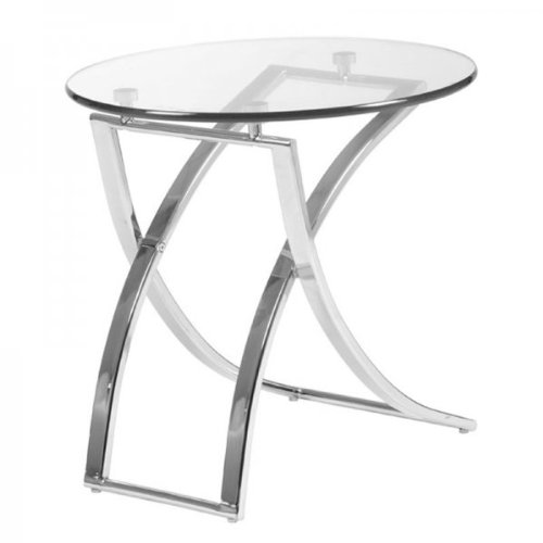 Talisa Side Table (Clear/Chrome) (20H x 20W x 20D)