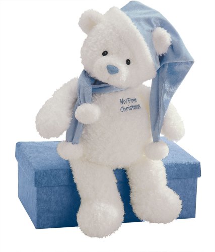 Childrens Toyshop   : Gund My First Christmas Bear (Blue)