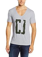 Cross Jeans Camiseta Manga Corta (Gris Jaspeado)