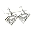 Crystal Superman Symbol Drop Earrings Fashion Jewelry