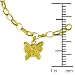 10kt Yellow Gold Butterfly & Puffed Heart Charm Oval Link Bracelet image 2