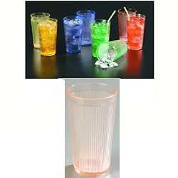 Carlisle 16 oz Crystalon, Ribbed Texture, Long Lasting Polycarbonate Tumbler / Color: Sunset Orange RimGlow / Quantity: One Dozen (12)