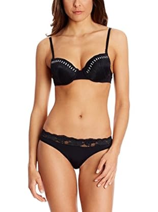 Sistina Conjunto Ropa Interior Sujetador + Braguita (Negro)