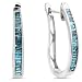 10K White Gold 1.00 Carat Treated Blue Diamond Earrings