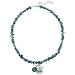 Genuine Turquoise Nugget Necklace w/ Faith, Cross, Jesus Fish and Turquoise Drop Charm, 16"+3" Extender