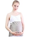 (ラクエスト) Laquest 電磁波 カット シールド ブロック 純銀 銀繊維 妊婦帯 マタニティウェア キャミソール マタニティー下着 腹帯 レディース (L, ホワイト)