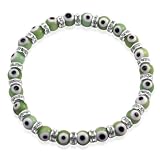 Swarovski Evil Eye Bracelet made from Green Italian Moreno Glass Beads