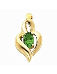 18K Yellow Gold Oval Cut Tsavorite Pendant -- LIFETIME WARRANTY