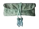 Handbag Heaven Light Blue-Green Jacquard Silk Jewellery Roll