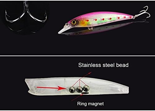 8pcs/lot Laser Internal Coloring Bass Floating Fishing Lures Crankbait Rattles 11cm 4.33
