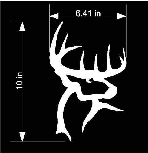 10in White Buck Commander Sticker Decal Wall Art Window Rtv Truck Car Ranger Ford Chevy Hunter Hunting