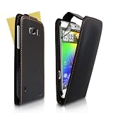 Schwarz Leder Flip Schutzh�lle F�r HTC Sensation XL Mit Displayschutzvon "Yousave"
