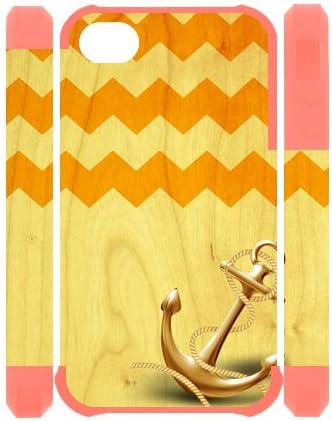 Generic Unique Otterbox-- Design Yellow Chevron Anchor Custom Polymer Case Cover for iPhone4 iPhone4S