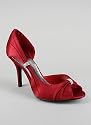 Satin Gathered Rhinestone Link Heel
