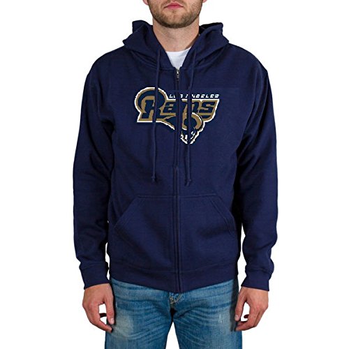 Los Angeles Rams NFL Men's Distressed Team Logo Full Zip Up Hoodie