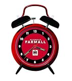 International Harvester McCormick Farmall Twin Bell Alarm Clock with Red and Black Caps
