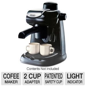 DeLonghi EC5 Steam-Driven 4-Cup Espresso and Cappuccino Maker, Black