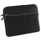 Universal Soft Sleeve Pouch for the Apple iPad and 8 - 10" Netbook Laptop - Black Neoprene Cover Case with Double Zipper